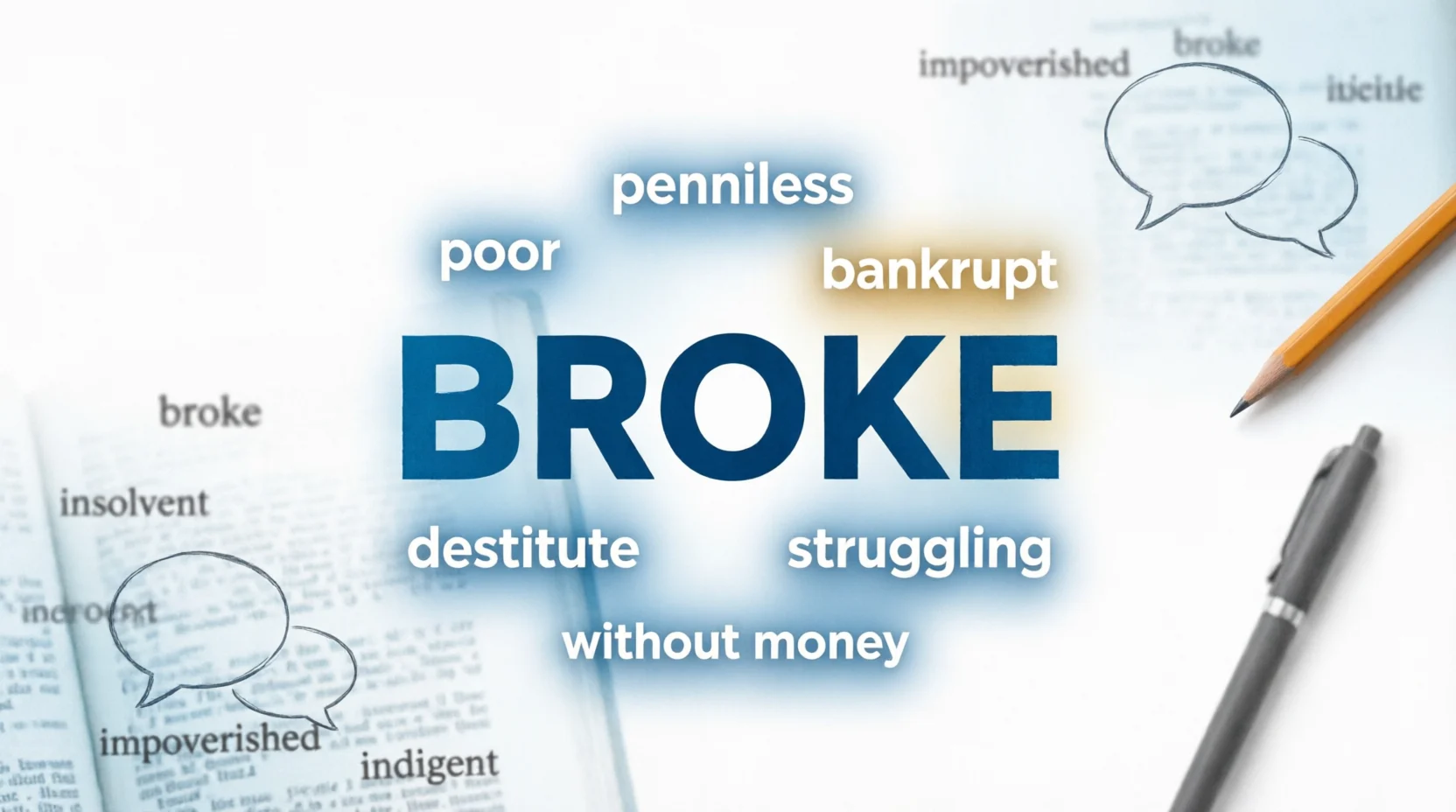 Synonyms for Broke